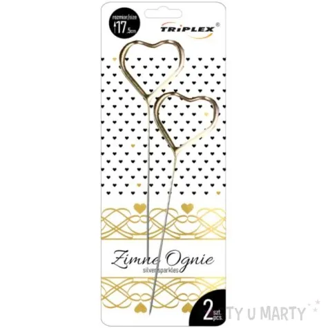 zimne ognie serca zlote triplex 17 5 cm 2 szt