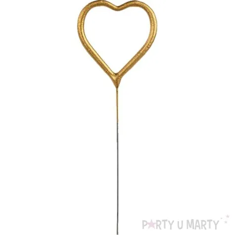 zimne ognie serce zlote partydeco 16 5cm 2szt