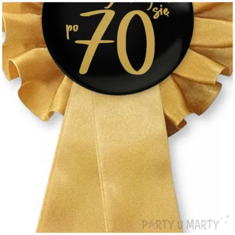 zloty kotylion na 70 urodziny zycie zaczyna sie po 70 pin przypinka odznaka glamour