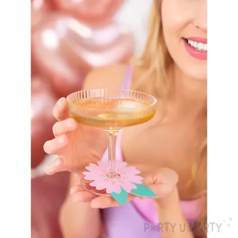 znaczniki na kieliszki kwiaty partydeco 10 szt