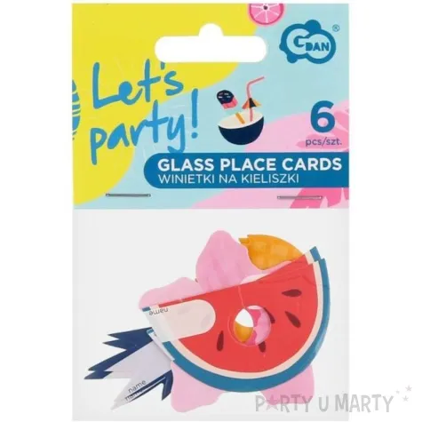 znaczniki na kieliszki summer lets party godan 6 szt