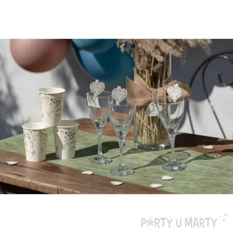 znaczniki na kieliszki wedding bunting serce santex 10 szt