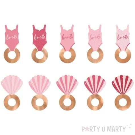 znaczniki na kieliszki wieczor panienski rozowy partydeco 10 szt