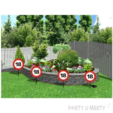 znak ogrodowy 18 traffic birthday funny fashion 35 cm
