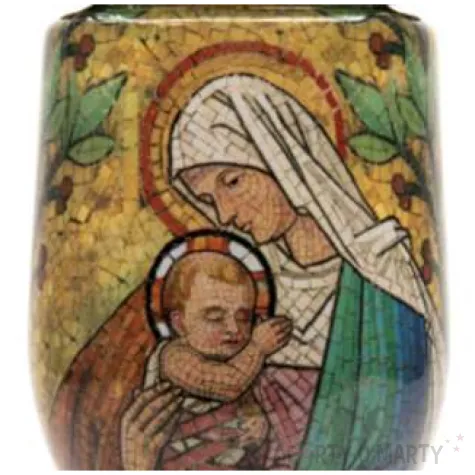 znicz lampion witraz z maryja bolsius 11x23 cm