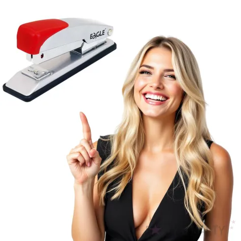 zszywacz biurowy classic srebrno czerwony eagle