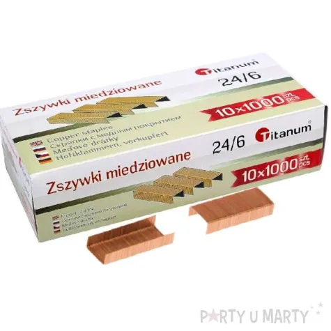 zszywki biurowe classic 24 6 miedziane titanum 1000 szt