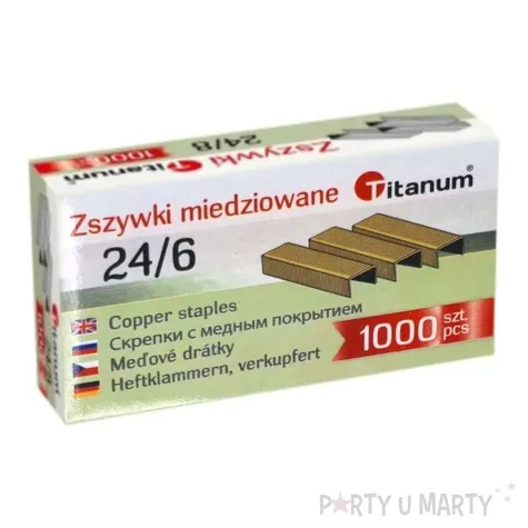 zszywki biurowe classic 24 6 miedziane titanum 1000 szt