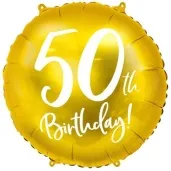 balon foliowy 50 urodziny 50th birthday zloty partydeco 18 rnd
