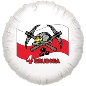balon foliowy barborka flaga kilof i kask bialy 18 rnd