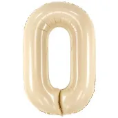 balon foliowy cyfra 0 pastel bezowy partydeco 34 dgt