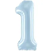 balon foliowy cyfra 1 pastel blekitny partydeco 34 dgt