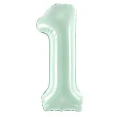 balon foliowy cyfra 1 zielony partydeco 34 dgt