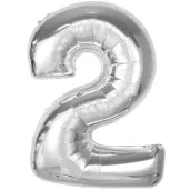 balon foliowy cyfra 2 srebrny godan 36 dgt