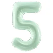 balon foliowy cyfra 5 zielony partydeco 34 dgt