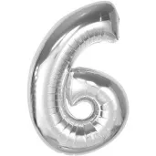 balon foliowy cyfra 6 srebrny godan 36 dgt