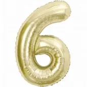 balon foliowy cyfra 6 zloty jasny godan 33 dgt