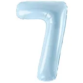 balon foliowy cyfra 7 pastel blekitny partydeco 34 dgt