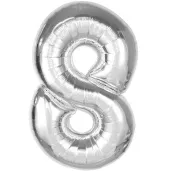 balon foliowy cyfra 8 srebrny godan 36 dgt