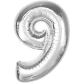 balon foliowy cyfra 9 beauty charm srebrny godan 36 dgt