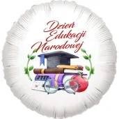 balon foliowy dzien edukacji narodowej biret bialy 18 rnd