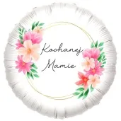 balon foliowy dzien matki kwiaty kochanej mamie bialy 18 rnd