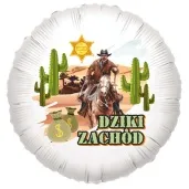 balon foliowy dziki zachod kowboj bialy 18 rnd