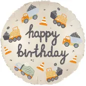 balon foliowy happy birthday pojazdy budowlane partydeco 18
