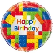 balon foliowy klocki happy birthday unique 18 rnd