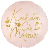 balon foliowy kocham cie mamo rozowy zloty partydeco 18 rnd