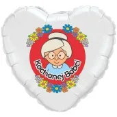 balon foliowy kochanej babci odznaka bialy 18 hrt