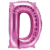 balon foliowy litera d rozowy partydeco 14 ltr