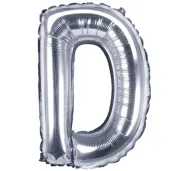 balon foliowy litera d srebrny partydeco 14 ltr