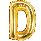 balon foliowy litera d zloty partydeco 14 ltr