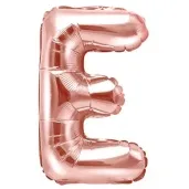 balon foliowy litera e rozowe zloto partydeco 14 ltr