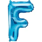balon foliowy litera f niebieski partydeco 14 ltr