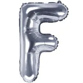balon foliowy litera f srebrny partydeco 14 ltr