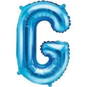 balon foliowy litera g niebieski partydeco 14 ltr