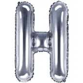 balon foliowy litera h srebrny partydeco 14 ltr