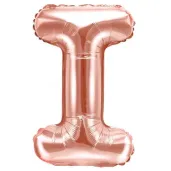 balon foliowy litera i rozowe zloto partydeco 14 ltr