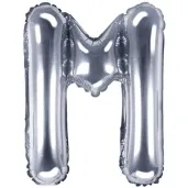 balon foliowy litera m srebrny partydeco 14 ltr