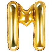 balon foliowy litera m zloty partydeco 14 ltr