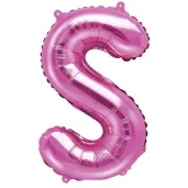 balon foliowy litera s 14 partydeco rozowy ciemny