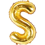 balon foliowy litera s 14 partydeco zloty