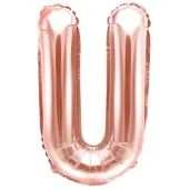 balon foliowy litera u rozowe zloto partydeco 14 ltr