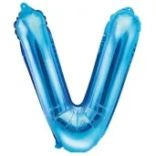 balon foliowy litera v 14 partydeco niebieski