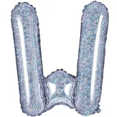 balon foliowy litera w 14 partydeco srebrny holograficzny