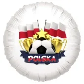 balon foliowy polska pilka polska z pucharem bialy 18 rnd