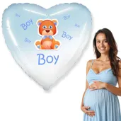 balon foliowy serce baby boy mis dekoracja na baby shower niebieski ombre 18 hrt