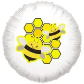 balon foliowy sloneczne pszczolki bialy 18 rnd